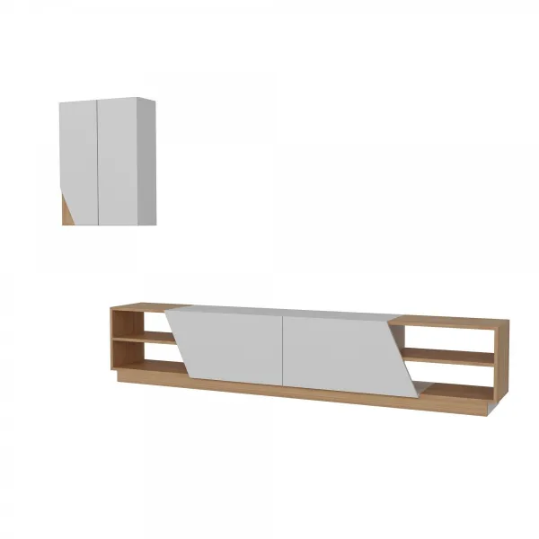 Hanah Home Obývacia stena Zebra biela/teak