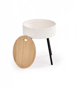 HALMAR Odkladací stolík Ara biely