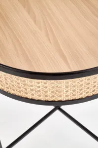 HALMAR Odkladací stolík Lanipa prírodný ratan/čierny