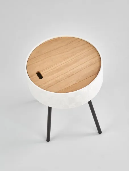 HALMAR Odkladací stolík Ara biely