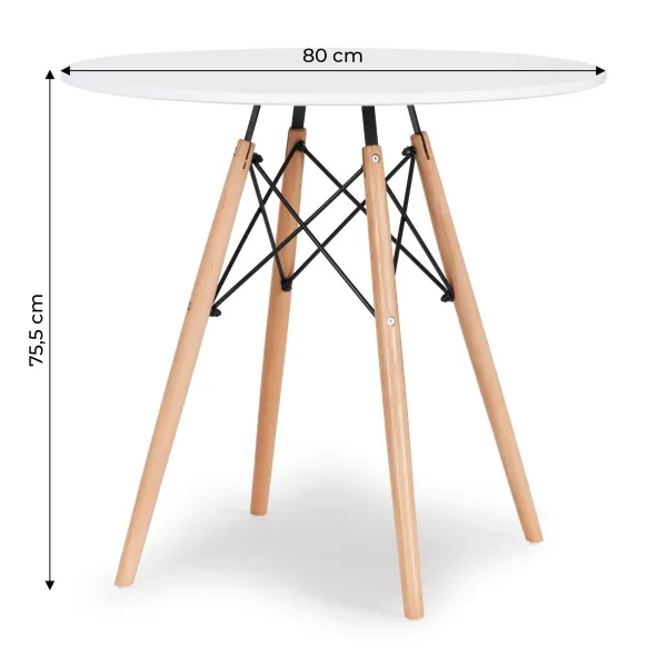 Wellhox Jedálenský stôl moderný jedálenský kuchynský stôl 80 cm