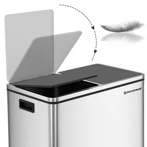 SONGMICS Odpadkový kôš na triedený odpad 2 x 30 L strieborný