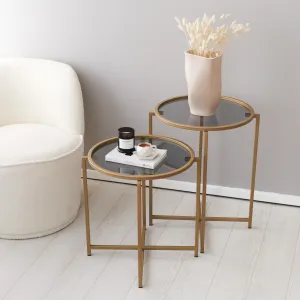 Hanah Home Odkladací stolík Hanah 50 cm zlatý