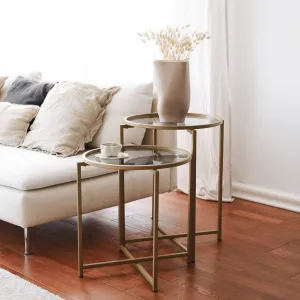 Hanah Home Odkladací stolík Hanah 50 cm zlatý
