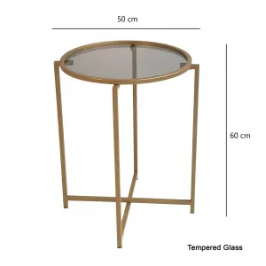 Hanah Home Odkladací stolík Hanah 50 cm zlatý