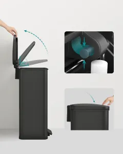 SONGMICS Odpadkový kôš s vekom Jespra 40 l čierny