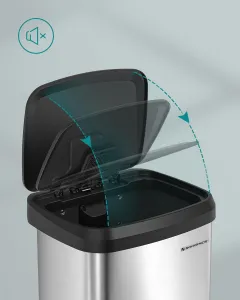 SONGMICS Odpadkový koš s víkem Pago 68 l stříbrný
