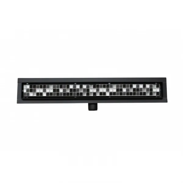Odtokový žľab 2 v 1 nízky MEXEN FLAT BLACK 100 cm - vzor G13