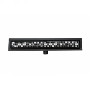 Odtokový žľab 2 v 1 nízky MEXEN FLAT BLACK 100 cm - vzor G13