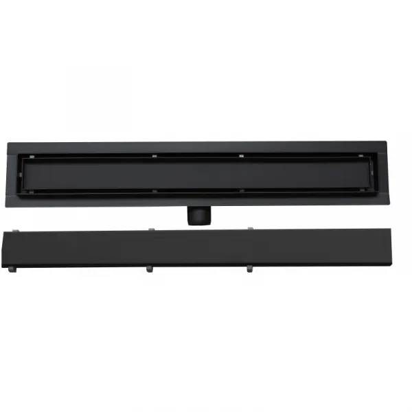 Odtokový žľab 2 v 1 nízky MEXEN FLAT BLACK 100 cm - vzor G13