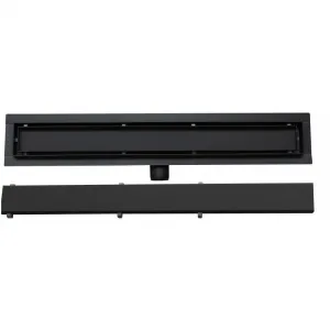 Odtokový žľab 2 v 1 nízky MEXEN FLAT BLACK 100 cm - vzor G13