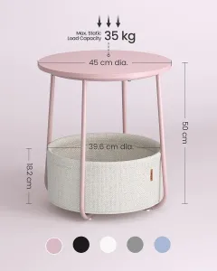 SONGMICS Odkladací stolík Vasagle Moris ružový