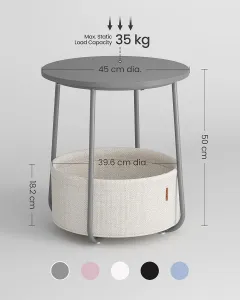 SONGMICS Odkladací stolík Vasagle Moris sivý