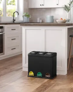 SONGMICS Odpadkový koš na tříděný odpad Rubbie černý