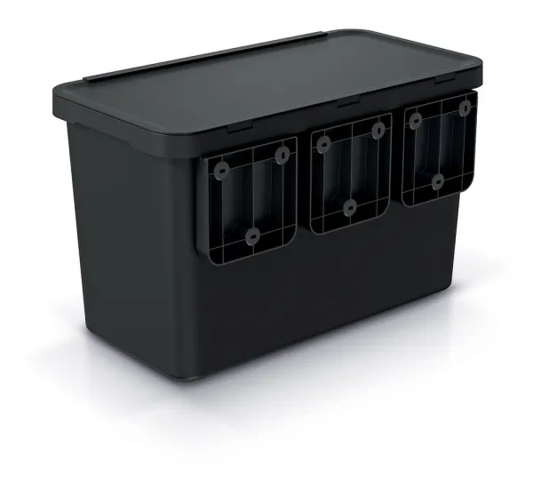 Prosperplast Odpadkový kôš SYSTEMO 10 L + 23 L čierny