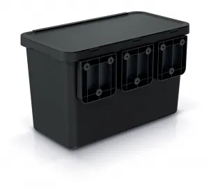 Prosperplast Odpadkový kôš SYSTEMO 10 L + 23 L čierny