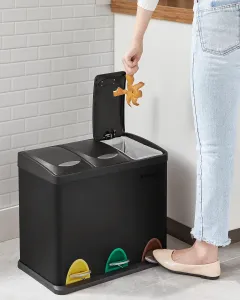 SONGMICS Odpadkový koš na tříděný odpad Rubbie černý