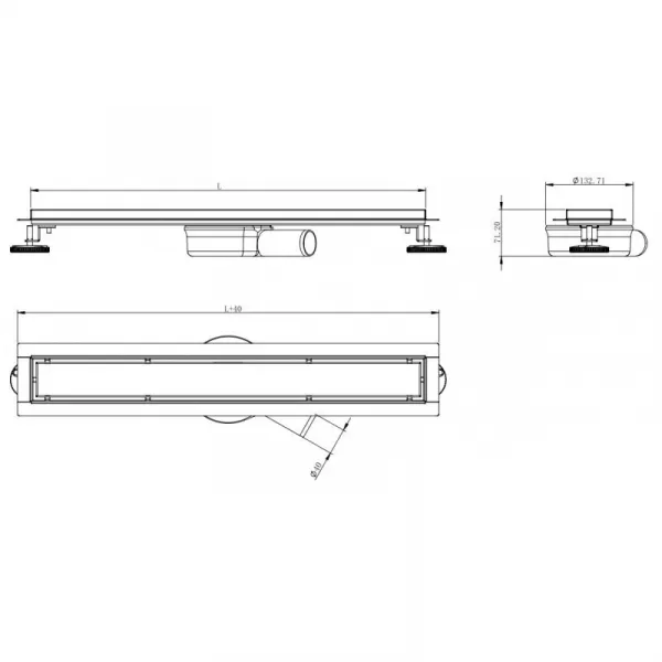 Odtokový žľab MEXEN FLAT 360 2v1 80 cm