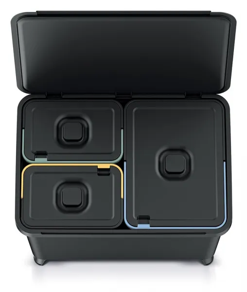 Prosperplast Odpadkový kôš SYSTEMO 2x10 L + 23 L čierny