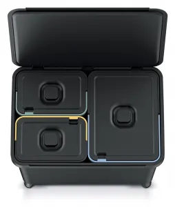 Prosperplast Odpadkový kôš SYSTEMO 2x10 L + 23 L čierny