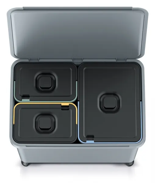Prosperplast Odpadkový kôš SYSTEMO 2x10 L + 23 L sivý