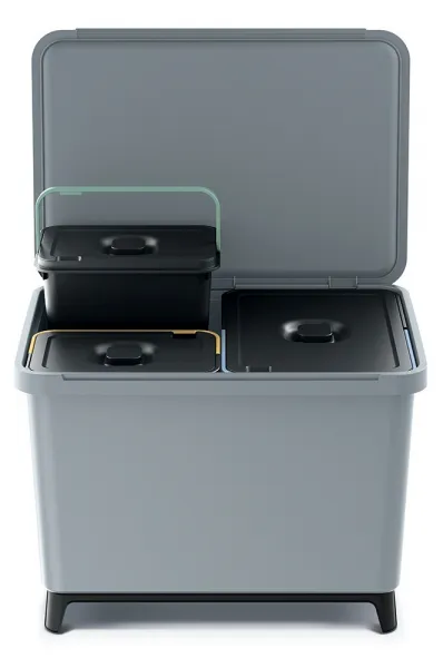 Prosperplast Odpadkový kôš SYSTEMO 2x10 L + 23 L sivý