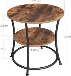 VASAGLE Konferenčný stolík okrúhly 55 cm