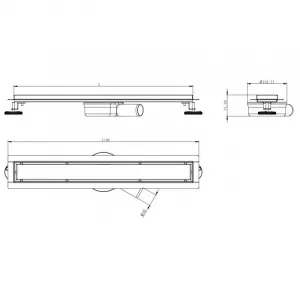 Odtokový žľab MEXEN FLAT 360 2v1 60 cm