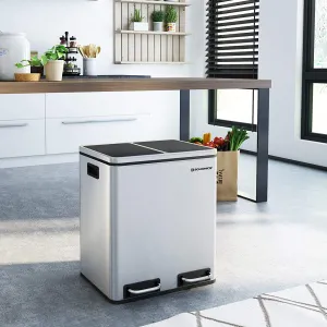 SONGMICS Odpadkový kôš Rubax 2 x 15 L strieborno-čierny