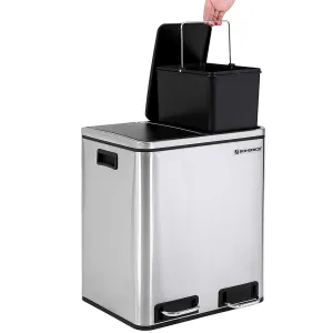 SONGMICS Odpadkový kôš Rubax 2 x 15 L strieborno-čierny
