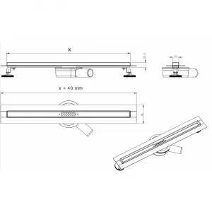 Odvodňovací žľab Mexen Flat 360 SLIM 80 cm + sifón