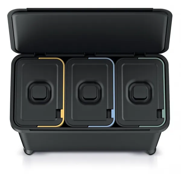 Prosperplast Odpadkový koš SYSTEMO 3x10 L černý
