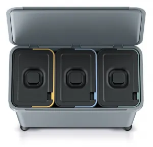 Prosperplast Odpadkový kôš SYSTEMO 3x10 L šedý