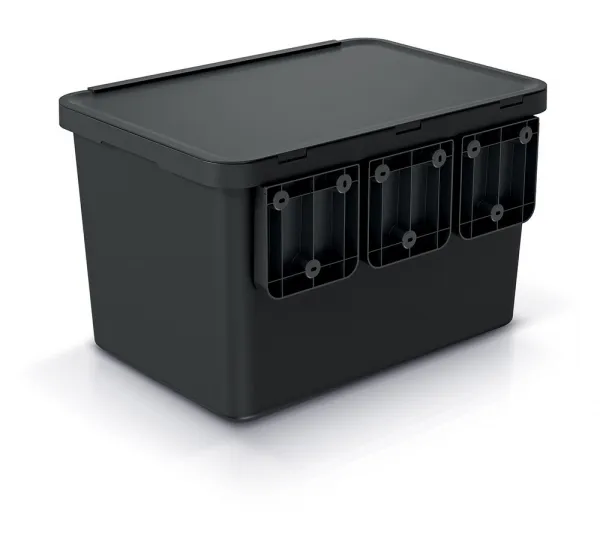 Prosperplast Odpadkový kôš SYSTEMO 4x10 L čierny