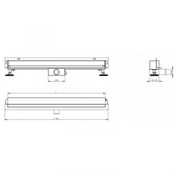 Odtokový žľab Mexen Flat Wall 100 cm