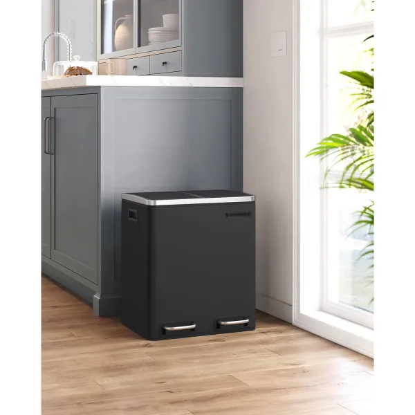SONGMICS Odpadkový koš Rubax 2x15 L černý