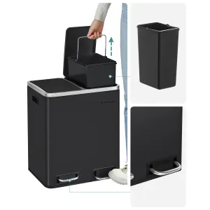 SONGMICS Odpadkový koš Rubax 2x15 L černý