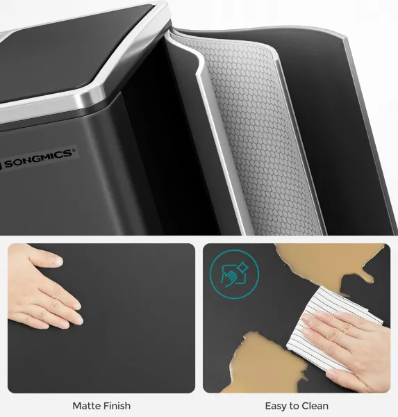 SONGMICS Odpadkový koš Rubax 2x15 L černý