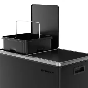 SONGMICS Odpadkový kôš na triedený odpad 2 x 30 L čierny