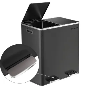 SONGMICS Odpadkový kôš na triedený odpad 2 x 30 L čierny