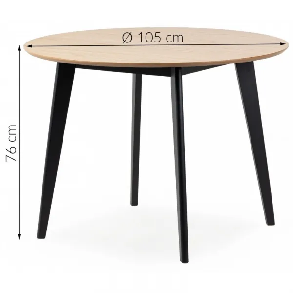 Actona Okrúhly jedálenský stôl Roxy 105 cm hnedý/čierna