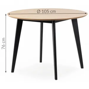 Actona Okrúhly jedálenský stôl Roxy 105 cm hnedý/čierna