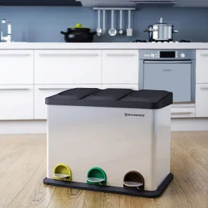 SONGMICS Odpadkový kôš 3x15 L strieborný