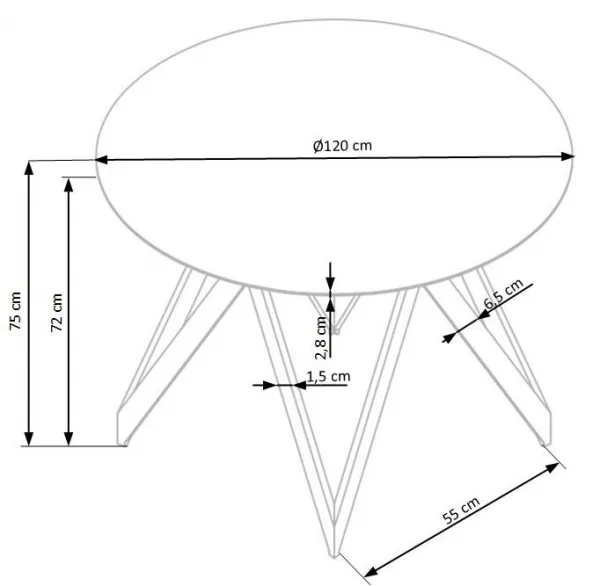 Jedálenský stôl MOZAMBIK 120 cm Halmar