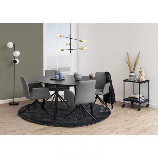 Actona Okrúhly jedálenský stôl 140 cm Roxby čierny