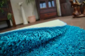 Dywany Lusczow Okrúhly koberec SHAGGY HIZA 5cm tyrkysový, veľkosť kruh 100