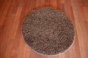 Dywany Lusczow Okrúhly koberec SHAGGY Hiza 5cm hnedý, veľkosť kruh 150