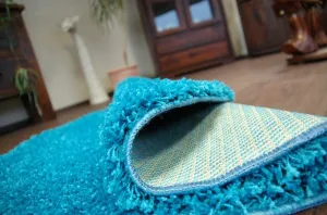 Dywany Lusczow Okrúhly koberec SHAGGY HIZA 5cm tyrkysový, veľkosť kruh 100