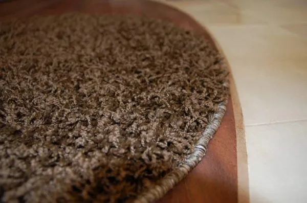 Dywany Lusczow Okrúhly koberec SHAGGY Hiza 5cm hnedý, veľkosť kruh 150