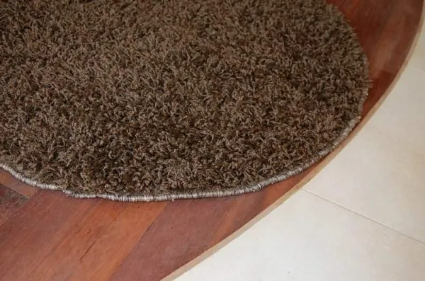 Dywany Lusczow Okrúhly koberec SHAGGY Hiza 5cm hnedý, veľkosť kruh 150